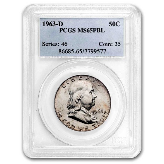 1963-D Franklin Half Dollar MS-65 PCGS (FBL) 1963-D Franklin Half Dollar MS-65 PCGS (FBL)